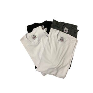 Pro Club Heavyweight Cotton T-Shirts Bundle Of 4 - 2 White 1 Black 1 Charcoal Gr